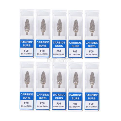 10pcs tungsten steel burs for dental lab drill micromotor polisher handpiece for sale