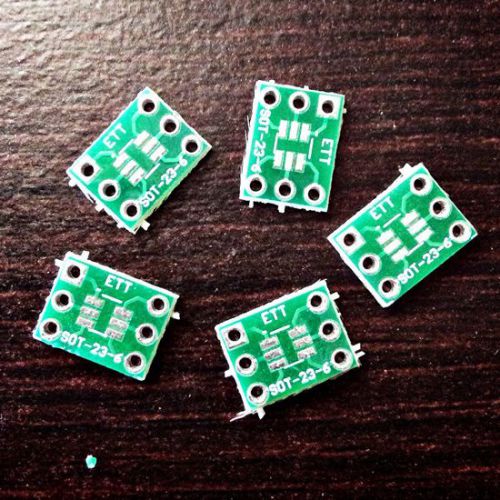 5 x 6-Pin SOT23 SMD to DIP Adapter PCB Convert Plated Through Hole SOT-23 Micro3