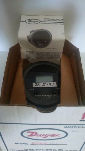 NEW IN DWYER BOX DWYER 603A 4 LCD TRANSMITTER DIFFERENTIAL PRESSURE GAUGE
