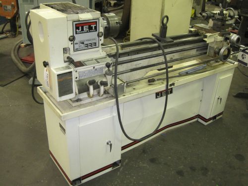 (1) jet belt drive bench lathe w/base cabinet - used - am13694 for sale