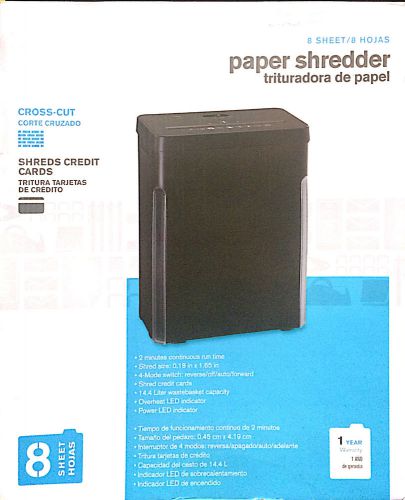 Heavy duty 8 sheet cross cut paper credit card shredder with basket for sale