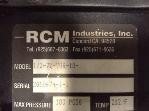 RCM Industries Series 7000 Flo-Gauge Model 1/2-71-VUR-10 1.0GPM