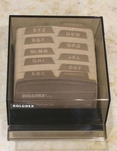 Rolodex S-310C Covered Filing Index Address Telephone Card Box Petite Black