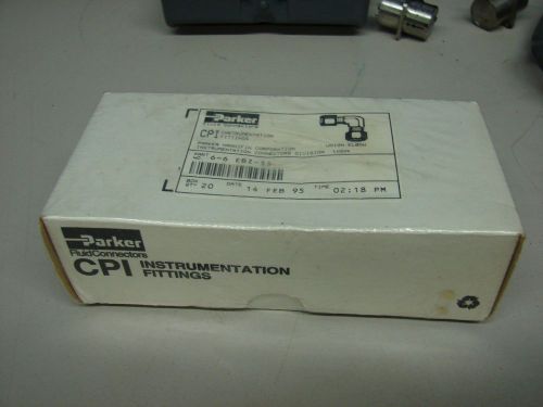 Box Of 20  -  PARKER 6-6 EBZ-SS Union Elbow, 3/8 In Tube Sz, 316 SS -  Box Of 20
