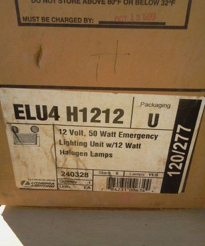 LITHONIA LIGHTING ELU4 H1212 12 Volt,50 watt Emergency Lighting unit w/12 WATT