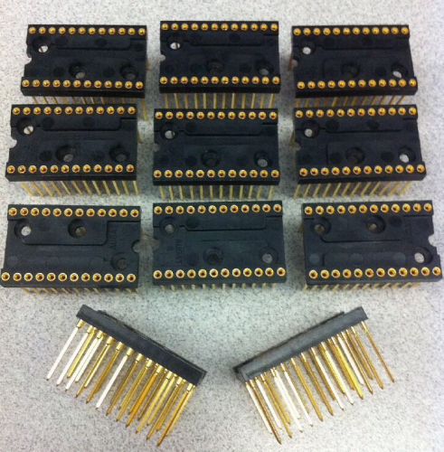 Lot of 11 Augat Wire Wrap 24-pin IC DIP Sockets 0.6 inch Gold Plated -11 pcs New