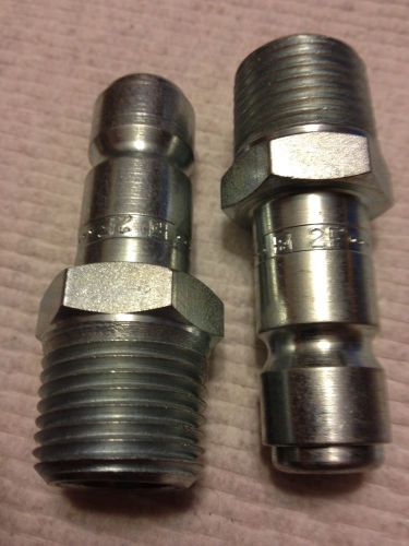 Lot of (2) parker quick coupling nipple, h2f, 1/2&#034; body, 1/2-14nptf,free ship for sale
