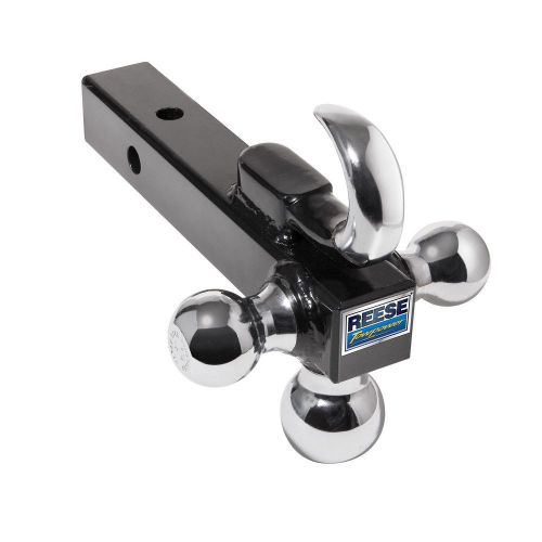 REESE Towpower Chrome Tri-Ball, 1 7/8&#034;, 2&#034;, 2 5/16 Inch Ball Hitch Towing Hook