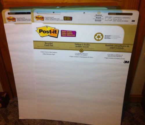 Post-It Recycled Easel Pad 30 Sheets Super Sticky 25x30 Set of 2 NEW in BOX 3M