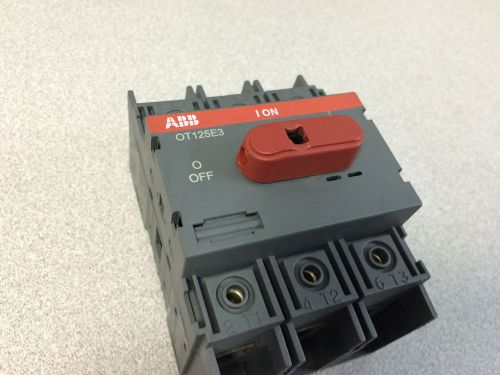 ABB OT125E3 3 Pole 100A 600VAC Non Fused Disconnect Switch  *NEW!*