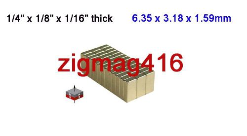 50 pcs of 1/4&#034;x 1/8&#034; x 1/16&#034; thick Rare Earth Neodymium Block Magnets