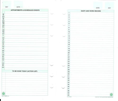 55 Mead Daytimer Dayplanner Refill Pages Undated 1 and 2 Page Per Day Size 3