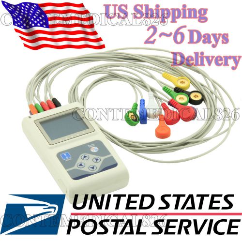 USA STOCK 12 Channel ECG/EKG Holter Dynamic Recorder/Analisis+Software,TLC5000