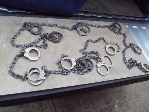 STANDARD HANDCUFFS ENGLAND REAL CHAIN GANG!!  LOS COLINAS WOMENS PRISON 11 SETS