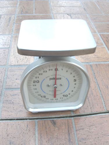 Vintage Scale&#034;PELOUZE&#034;25LB with 1oz Marking Sterile White Dated 1993 Made in USA