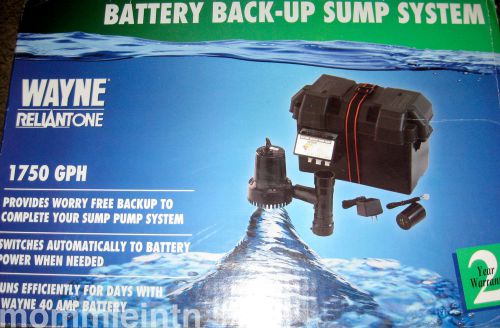 Wayne battery back-up standby sump pump system 1750 gph  *missing float switch* for sale