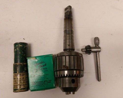 Jacobs 18n ball bearing super chuck cap 1/8&#034;-3/4&#034; w/ repair kit and extra #2 mt for sale