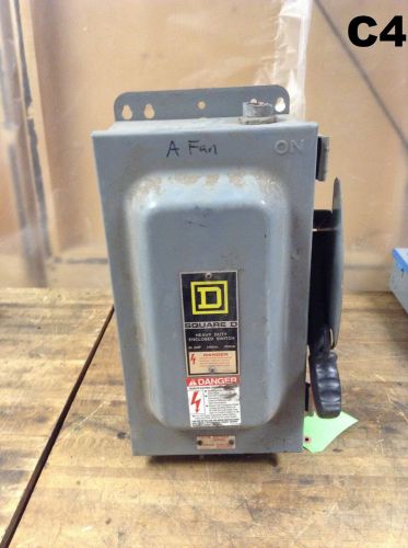 Square d heavy duty safety switch 60a 240vac 250vdc cat no h322awk ser f1 for sale