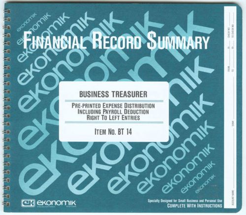 Ekonomik Business Treasurer Form - No. BT 14, NEW