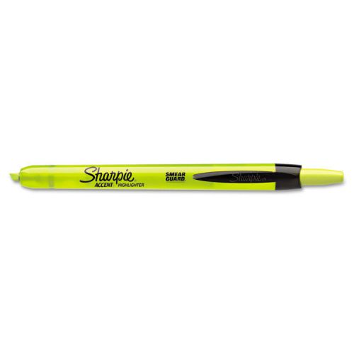 Sharpie Accent Retractable Highlighters, Chisel Tip, Fluorescent Yellow, Each