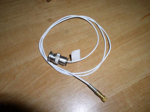 PCB coaxial cable, white FEP jacket, 3-ft, 10-32 plug to BNC