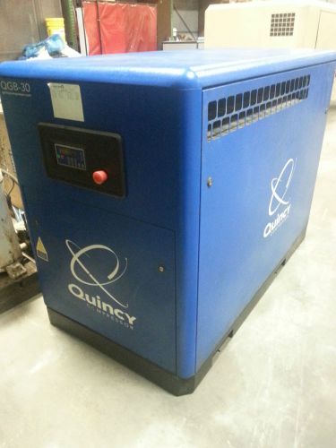 Quincy 30hp 200v 3phase rotary screw air compressor with free dryer low hours for sale