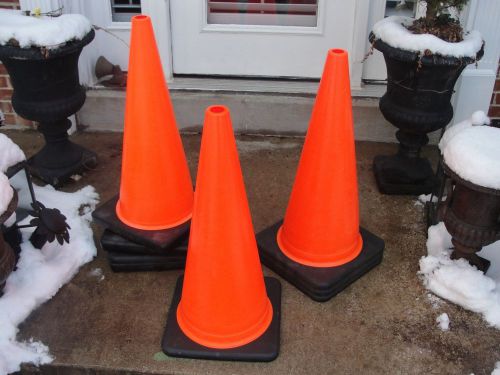 Heavy Duty Safety 28&#034;x 13.5&#034; Base Orange Traffic Safety Cone Lot 8 6 lbs each