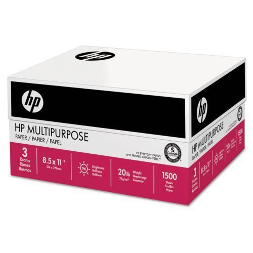 HP - Multipurpose Paper, 96 Brightness, 20 lb, 8 1/2 x 11, White - 1,500 Sheets