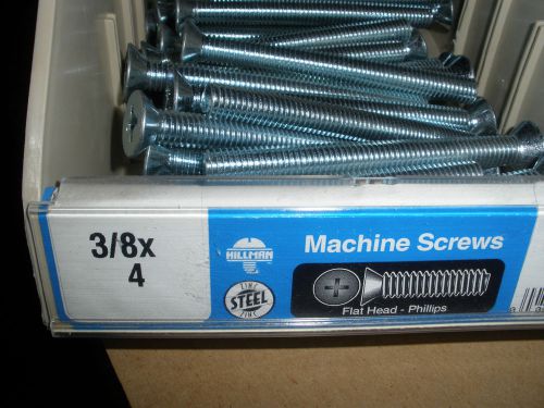 3/8-16 X 4&#034; Flat head phillips drive machine screws zinc (41) total 3/8&#034;