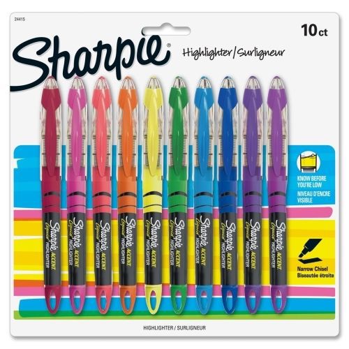 Sharpie Pen-style Liquid Highlighters -Micro Chisel-Assorted-10/Set- SAN24415PP