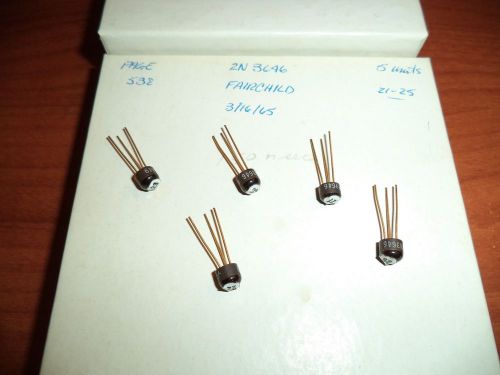 LOT- 5 VTG NOS Fairchild 2N3646 ceramic Transistors Gold Lead NOS 3/16/65