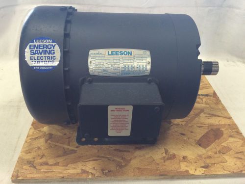 New Surplus 1.5 HP Leeson Electric motor, 3 Phase 1140 RPM, 182T frame TEFC