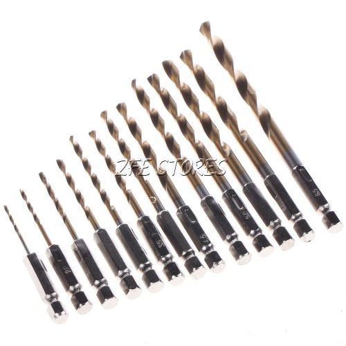 13pc 1.5 to 6.5mm Hex Shank Drill Bits Set for Cordless Screwdrivers Drills
