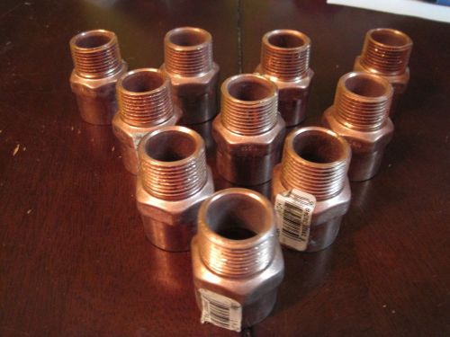 10 new NIBCO 1&#034; x 3/4&#034; copper male adapters