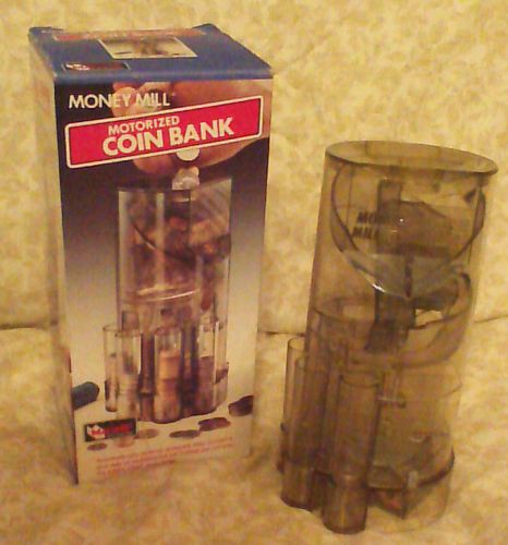 Magnif Money Mill Motorized Coin Bank Auto Sorts Wrap Roll Count No.4500 WORKS!!
