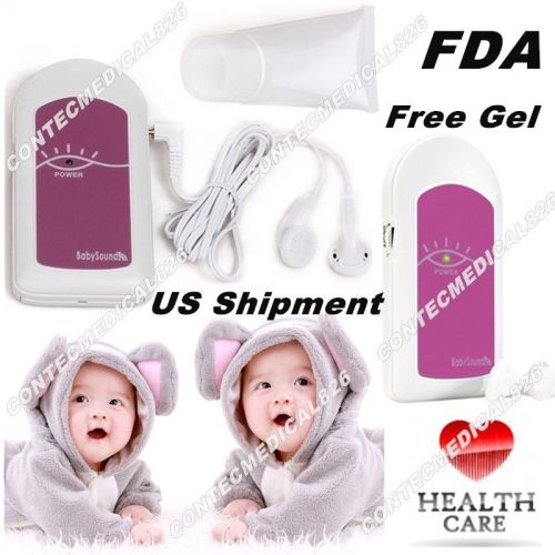 Us seller contec fetal doppler, babysound a, baby heart monitor, fda,gel, pink for sale