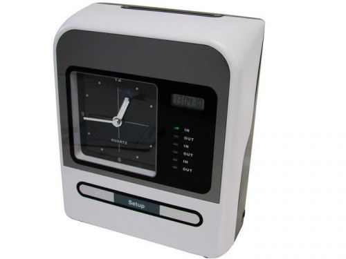Employee attendance time recorder clock payroll wall desktop w/100 thermal cards for sale