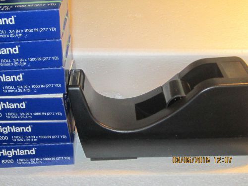 HIGHLAND 3M  DESKTOP TAPE DISPENSER AND SIX ROLLS OF 3/4&#039;&#039;X 1,000&#039;&#039; TAPE