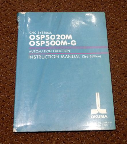 Okuma OSP5020M OSP500M-G Instructional Manual, 3rd Ed.