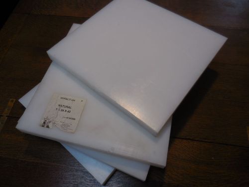 1&#034; by 8 3/8&#034; x 11 1/2&#034; natural white uhmw plastic polyethylene sheet hypact-uh for sale