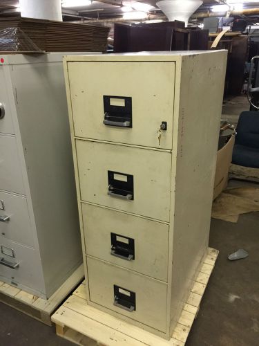 4 drawer legal size fire-proof file cabinet by herring-hall-marving w/lock&amp;key for sale