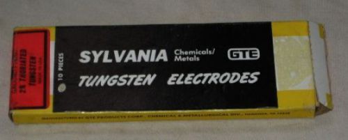 MIB GTE Sylvania Tungsten Electrodes*10 Pcs*2% Thoriated*1/8*7&#034; Long*TIG Welding