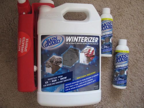 Rainguard winterizer snow &amp; ice repellent concrete brick wood 3 gal spray kit- for sale