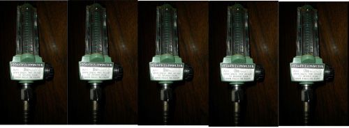 O2 FLOWMETER, green body,used,1-15 lpm, AIRCO, w/ DISS fem Connector hex,lot of5
