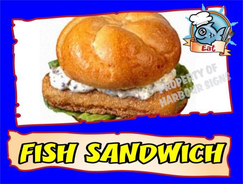 Fish Sandwich Decal 14&#034; Seafood Food Truck Concession Restaurant Vinyl Menu