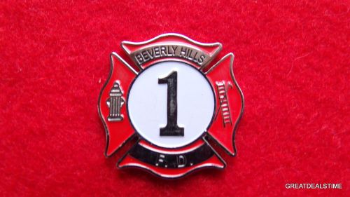 BEVERLY HILLS Fire Dept Badge,Fireman Metal LAPEL PIN,#1 Hydrant Ladder SHIELD