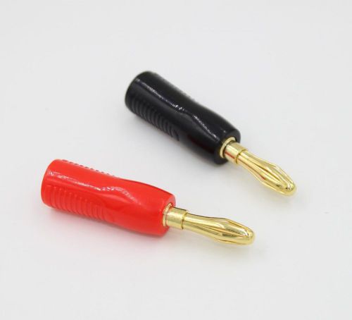 Banana Plug Loudspeaker Amplifier Hifi Audio Connector Black Red x1pair