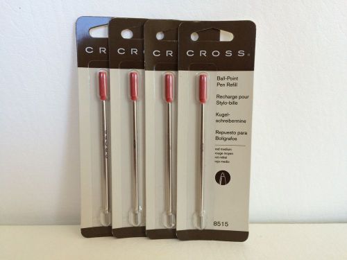 4 CROSS Red Ink Medium Point Ballpoint Pen Refills - New
