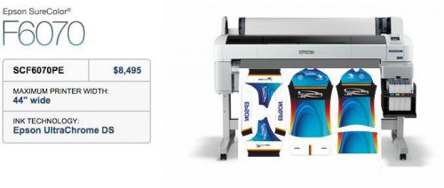 Epson f6070 44&#034; dye sublimation printer demo unit *like new* for sale