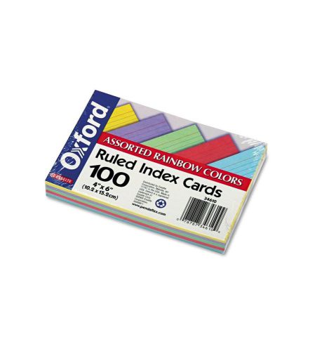 Oxford Index Cards Ruled 4 x 6 Assorted Colors 100 Cards Ruled Type New Item